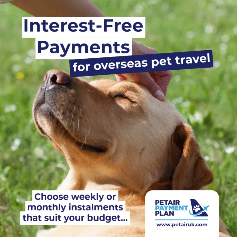 Pet travel payment plan | PetAir UK