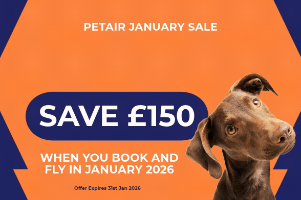 Save £150 when you book and fly in January | PetAir Flash Sale