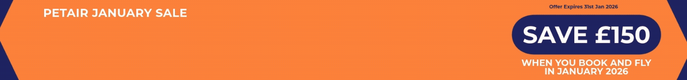 Save £150 when you book and fly in January | PetAir Flash Sale